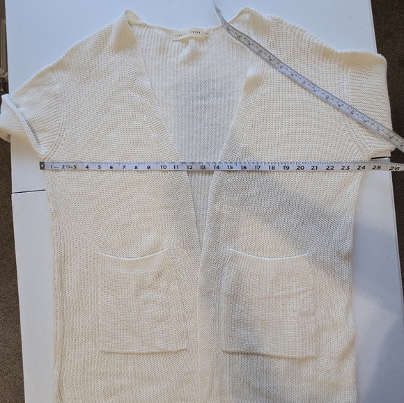 Hirsch + Timber Ivory Linen Blend Knit Cardigan Women's Large NWOT - Picture 5 of 9